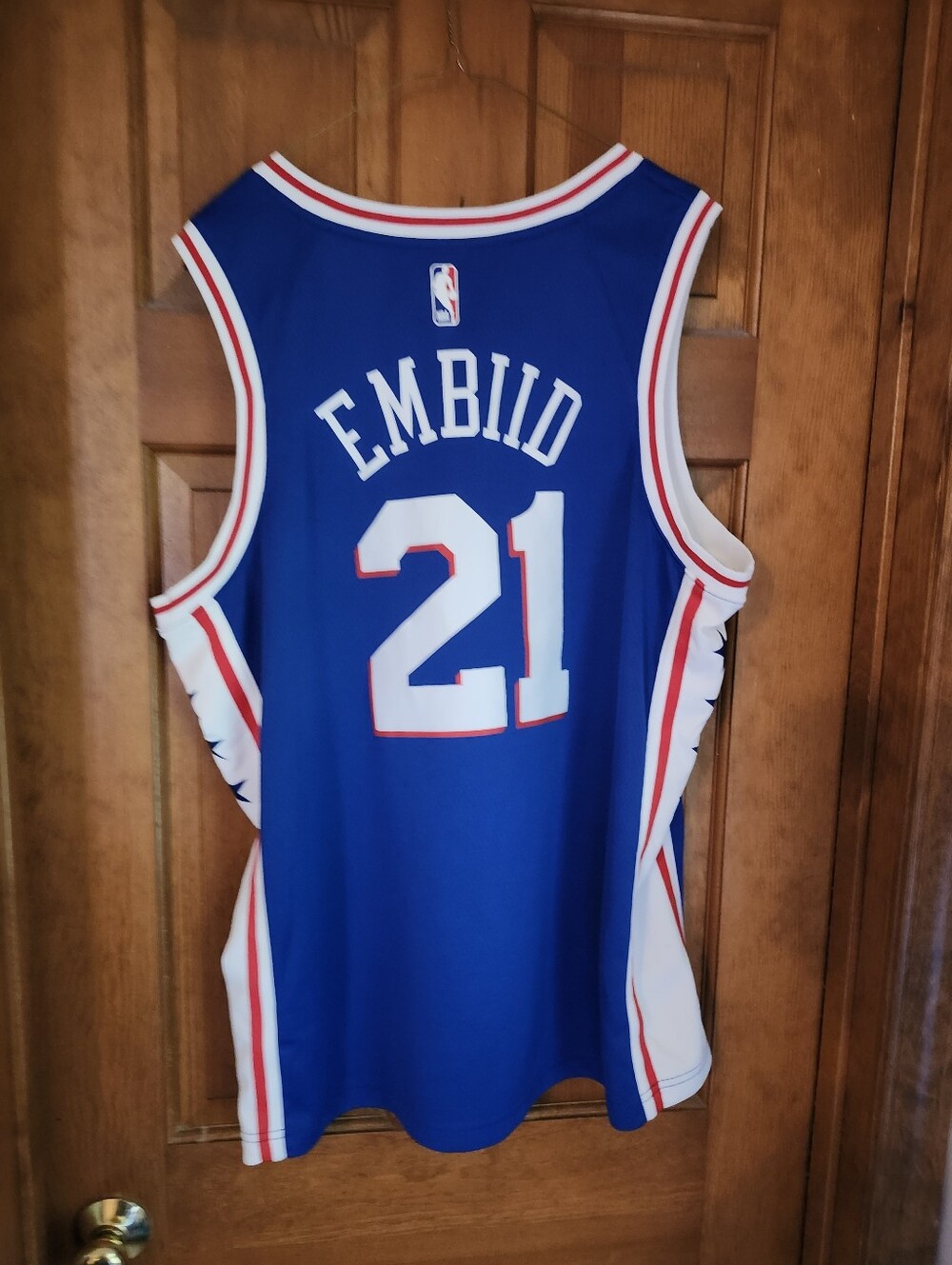 Nike PHILA Blue Basketball Jersey #21 - Picture 2 of 3